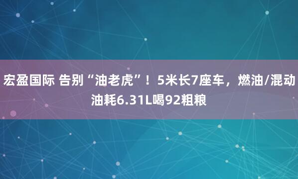 宏盈国际 告别“油老虎”！5米长7座车，燃油/混动油耗6.31L喝92粗粮